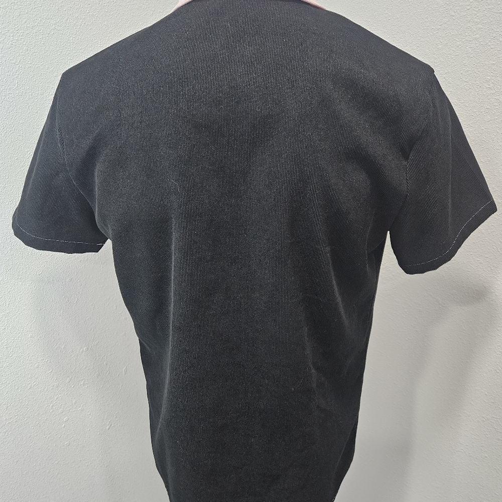 Romwe 2 tone velvet men's button short-sleeve medium - Picture 4 of 6